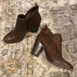 Michael Kors brown leather booties